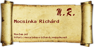 Mocsinka Richárd névjegykártya