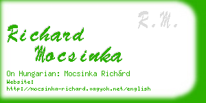 richard mocsinka business card